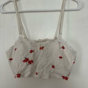 Aerie Pointelle Lace Trim Longline Bralette